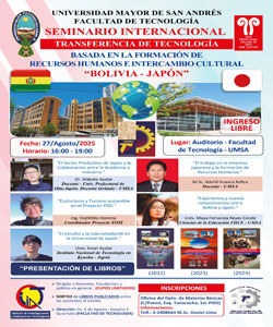 SEMINARIO INTERNACIONAL TRANSFERENCIA DE TECNOLOGÍA "BOLIVIA-JAPÓN"